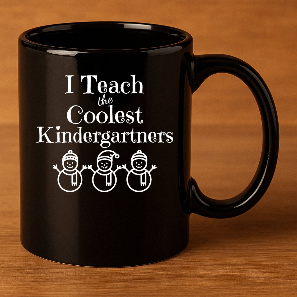 Kindergarten Teacher I Teach Coolest Kindergartners Snowman 11oz C Handle Ceramic Mug