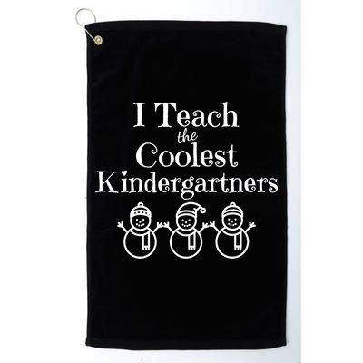 Kindergarten Teacher I Teach Coolest Kindergartners Snowman Golf Towel