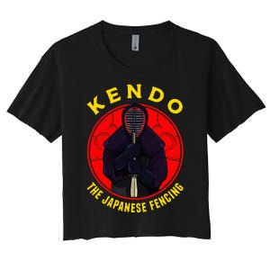 Kendo The Japanese Fencing Traditional Style Fencing Sport Women's Crop Top Tee