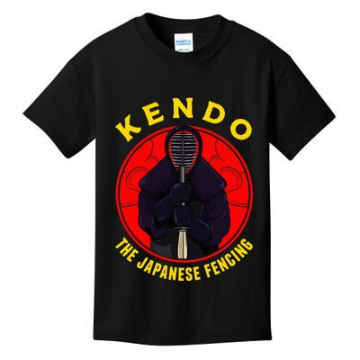 Kendo The Japanese Fencing Traditional Style Fencing Sport Kids T-Shirt