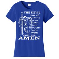 Knight Templar Kneeling Devil Saw Me With My Head Down God Gift Women's T-Shirt