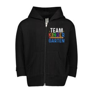 Kindergarten Team Kindergarten Squad Team Kindergarten Gift Toddler Zip Fleece Hoodie