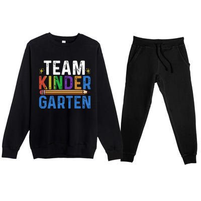 Kindergarten Team Kindergarten Squad Team Kindergarten Gift Premium Crewneck Sweatsuit Set