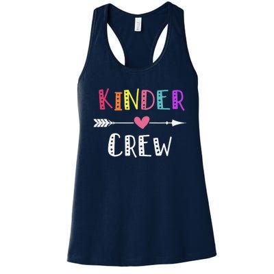 Kindergarten Teacher Kinder Crew First Day Of School Women's Racerback Tank