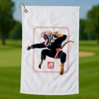 Kungfu Tiger Golf Towel