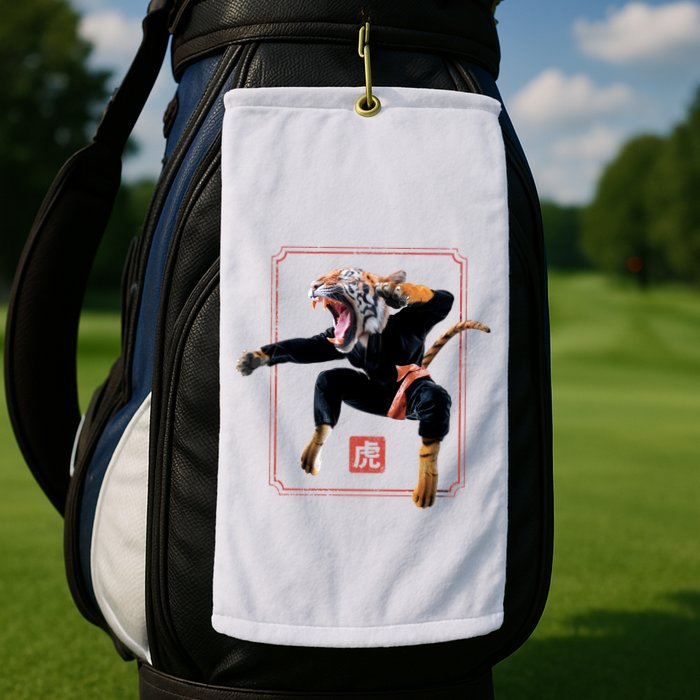 Kungfu Tiger Golf Towel