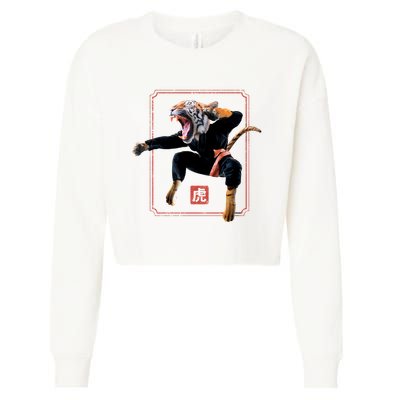 Kungfu Tiger Cropped Pullover Crew