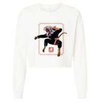 Kungfu Tiger Cropped Pullover Crew