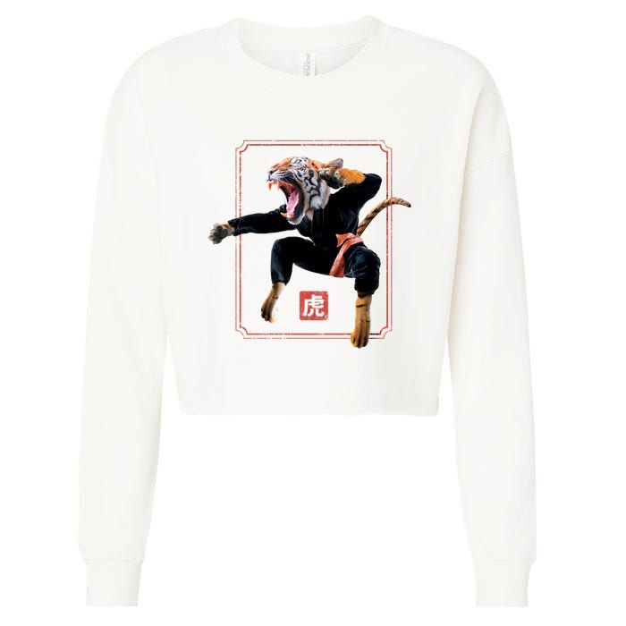 Kungfu Tiger Cropped Pullover Crew