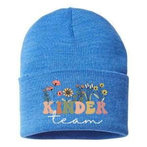 Kinder Team Kindergarten Teacher Tee 1St Day Of School Gift Sustainable Knit Beanie