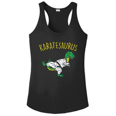 Karatesaurus Trex Karate Funny Dinosaur Martial Arts Ladies PosiCharge Competitor Racerback Tank