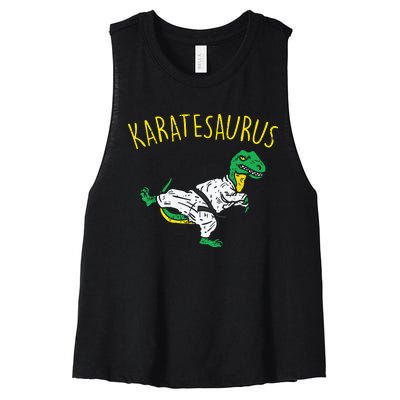 Karatesaurus Trex Karate Funny Dinosaur Martial Arts Women's Racerback Cropped Tank