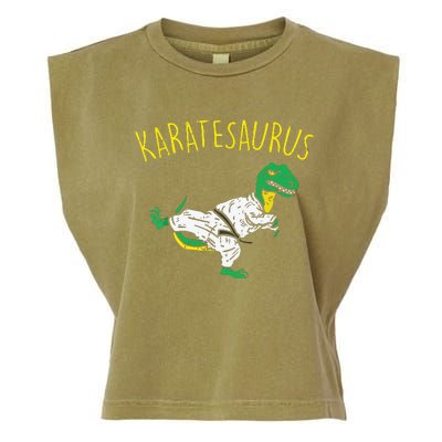 Karatesaurus Trex Karate Funny Dinosaur Martial Arts Garment-Dyed Women's Muscle Tee