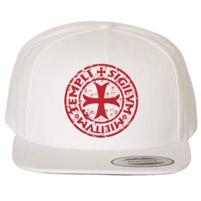 Knights Templar Wool Snapback Cap
