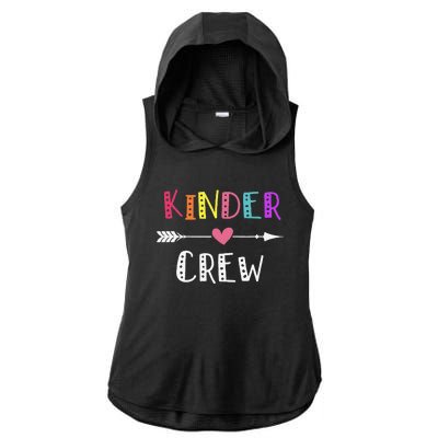 Kindergarten Teacher Kinder Crew First Day Of School Ladies PosiCharge Tri-Blend Wicking Draft Hoodie Tank