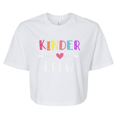 Kindergarten Teacher Kinder Crew First Day Of School Bella+Canvas Jersey Crop Tee