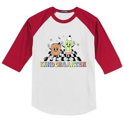 Kindergarten Teacher Life Cute Funny School Kids Colorblock Raglan Jersey