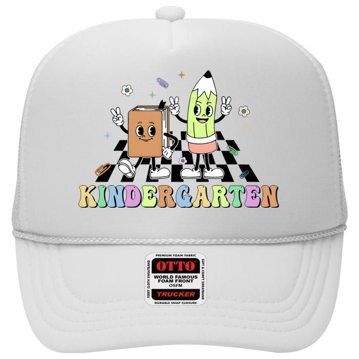 Kindergarten Teacher Life Cute Funny School High Crown Mesh Back Trucker Hat