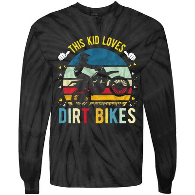 Kids This Loves Dirt Bikes Motocross Dirt Bike Tie-Dye Long Sleeve Shirt