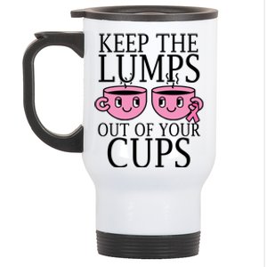 Keep The Lumps Out Of Your Cups Breast Cancer Stainless Steel Travel Mug