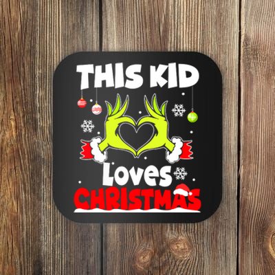 Kids This Loves Christmas Xmas Pajama Gift Coaster