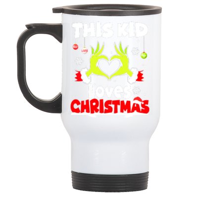 Kids This Loves Christmas Xmas Pajama Gift Stainless Steel Travel Mug