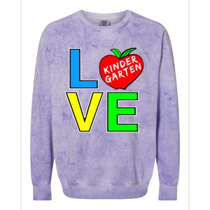 Kindergarten Teacher Love Teaching Meaningful Gift Colorblast Crewneck Sweatshirt