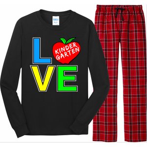 Kindergarten Teacher Love Teaching Meaningful Gift Long Sleeve Pajama Set