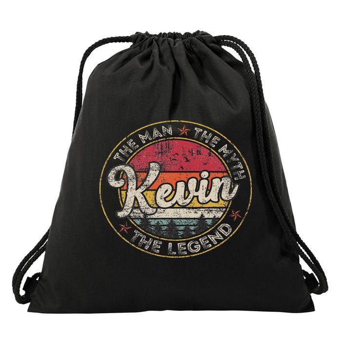 Kevin The Man The Myth The Legend Personalized Name Drawstring Bag