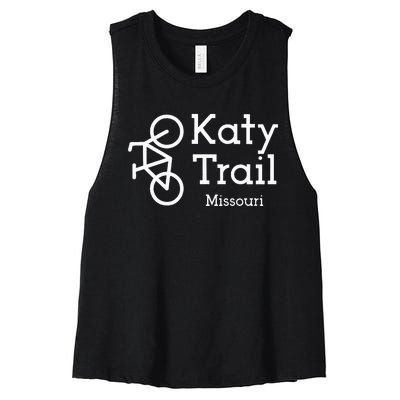 Katy Trail Missouri Biker Cyclist Wo Women's Racerback Cropped Tank