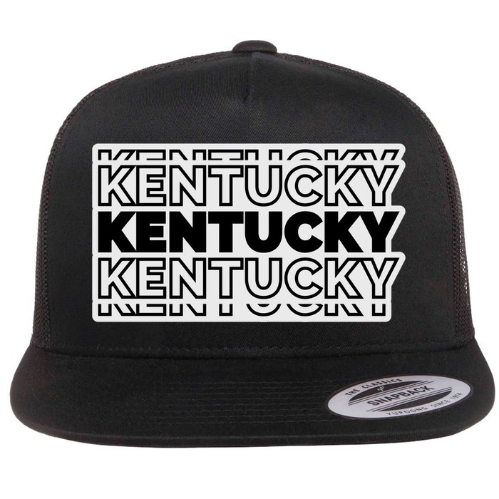 Kentucky Typography Mashup Flat Bill Trucker Hat