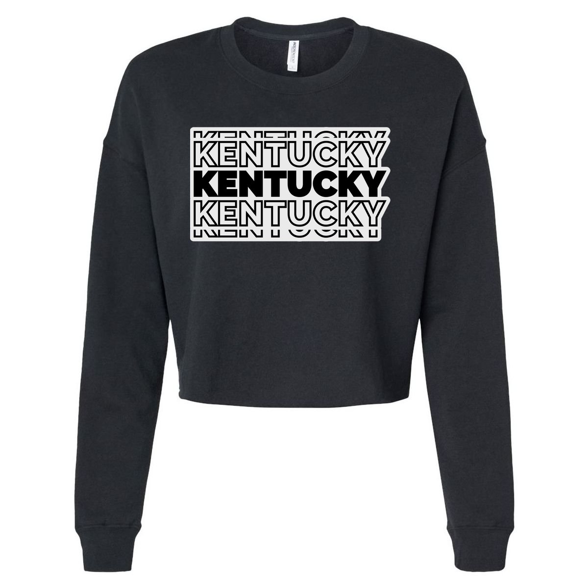 Kentucky Typography Mashup Cropped Pullover Crew