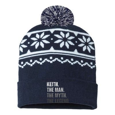 Keith The Man The Myth The Legend Funny Gift For Keith USA-Made Snowflake Beanie