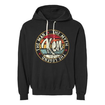 Ken The Man The Myth The Legend First Name Ken Garment-Dyed Fleece Hoodie