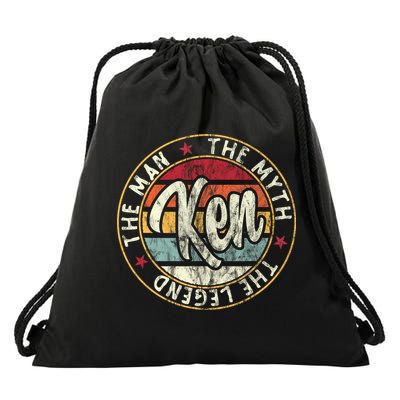Ken The Man The Myth The Legend First Name Ken Drawstring Bag