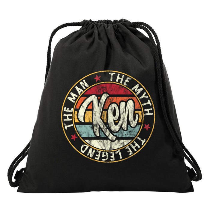 Ken The Man The Myth The Legend First Name Ken Drawstring Bag