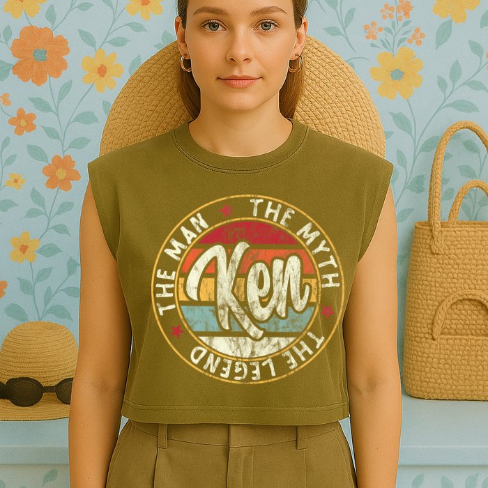 Ken The Man The Myth The Legend First Name Ken Garment-Dyed Women's Muscle Tee