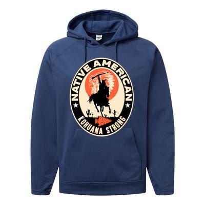 Kohuana Tribe Native American Indian Pride Strong Cool Gift Performance Fleece Hoodie