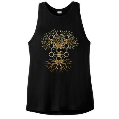 Kabbalah Tree Of Life Symbol Jewish Mysticism Ten Sefirot Ladies PosiCharge Tri-Blend Wicking Tank