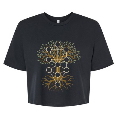 Kabbalah Tree Of Life Symbol Jewish Mysticism Ten Sefirot Bella+Canvas Jersey Crop Tee