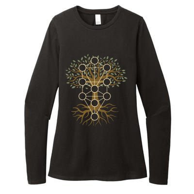 Kabbalah Tree Of Life Symbol Jewish Mysticism Ten Sefirot Womens CVC Long Sleeve Shirt