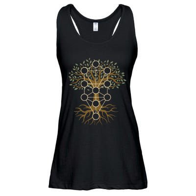 Kabbalah Tree Of Life Symbol Jewish Mysticism Ten Sefirot Ladies Essential Flowy Tank