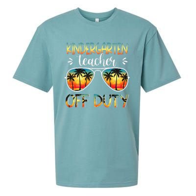 Kindergarten Teacher Off Duty Off Duty Last Day Of School Sueded Cloud Jersey T-Shirt