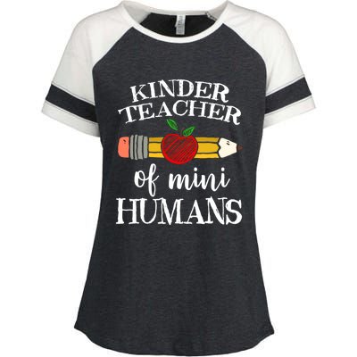 Kinder Teacher Of Mini Hu Kindergarten Team Funny Gift Meaningful Gift Enza Ladies Jersey Colorblock Tee