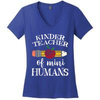 Kinder Teacher Of Mini Hu Kindergarten Team Funny Gift Meaningful Gift Women's V-Neck T-Shirt