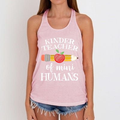 Kinder Teacher Of Mini Hu Kindergarten Team Funny Gift Meaningful Gift Women's Knotted Racerback Tank