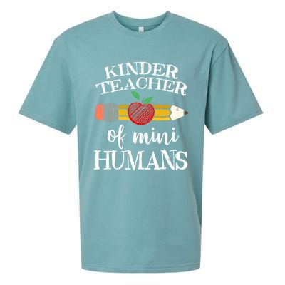 Kinder Teacher Of Mini Hu Kindergarten Team Funny Gift Meaningful Gift Sueded Cloud Jersey T-Shirt