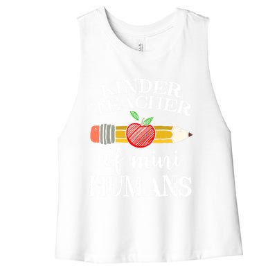 Kinder Teacher Of Mini Hu Kindergarten Team Funny Gift Meaningful Gift Women's Racerback Cropped Tank