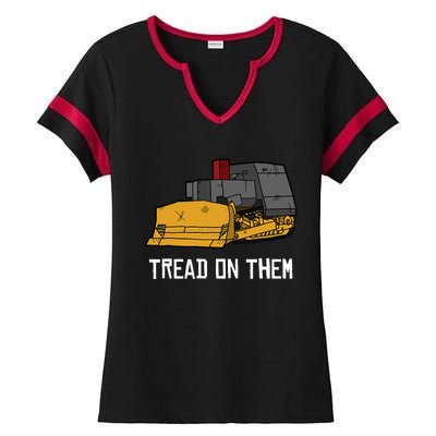 Killdozer Tread On Them Modified Bulldozer Tank Ladies Halftime Notch Neck Tee