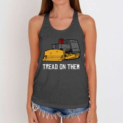 Killdozer Tread On Them Modified Bulldozer Tank Women's Knotted Racerback Tank